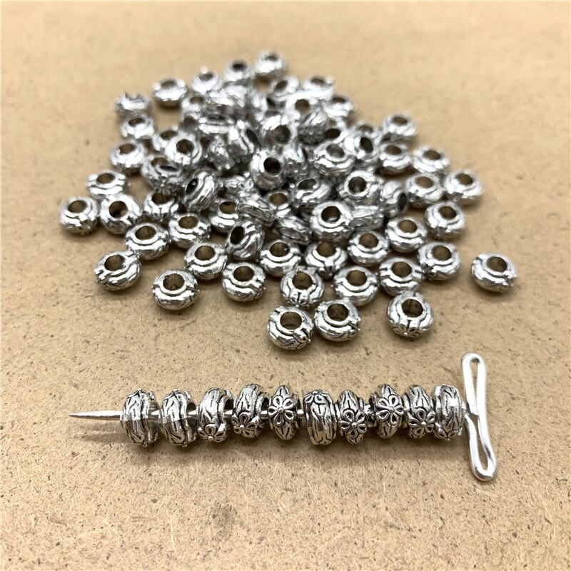 50 stks/partij 6x6mm Lichtmetalen Kralen Cap Sieraden Bevindingen Charms Ketting Armbanden Spacer Kralen Voor Sieraden Maken JSPJ044