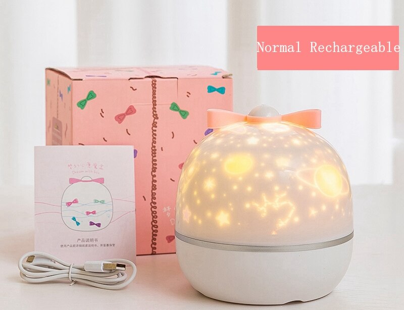 W&G Dream Galaxy Starry Sky Projector Light USB Blueteeth Control Music Player LED Rainbow Night Light Romantic Projection Lamp: Normal Rechargeable