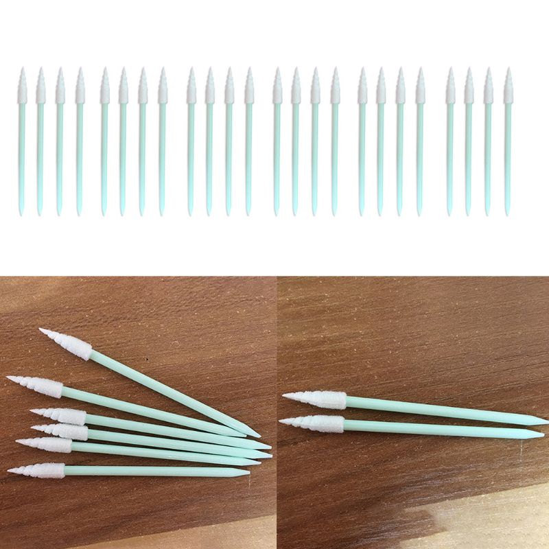 100Pcs/Pack Spiral Pointed Tipped Foam Cleaning Swab Lint Free Sponge Sticks Cleaning Swab