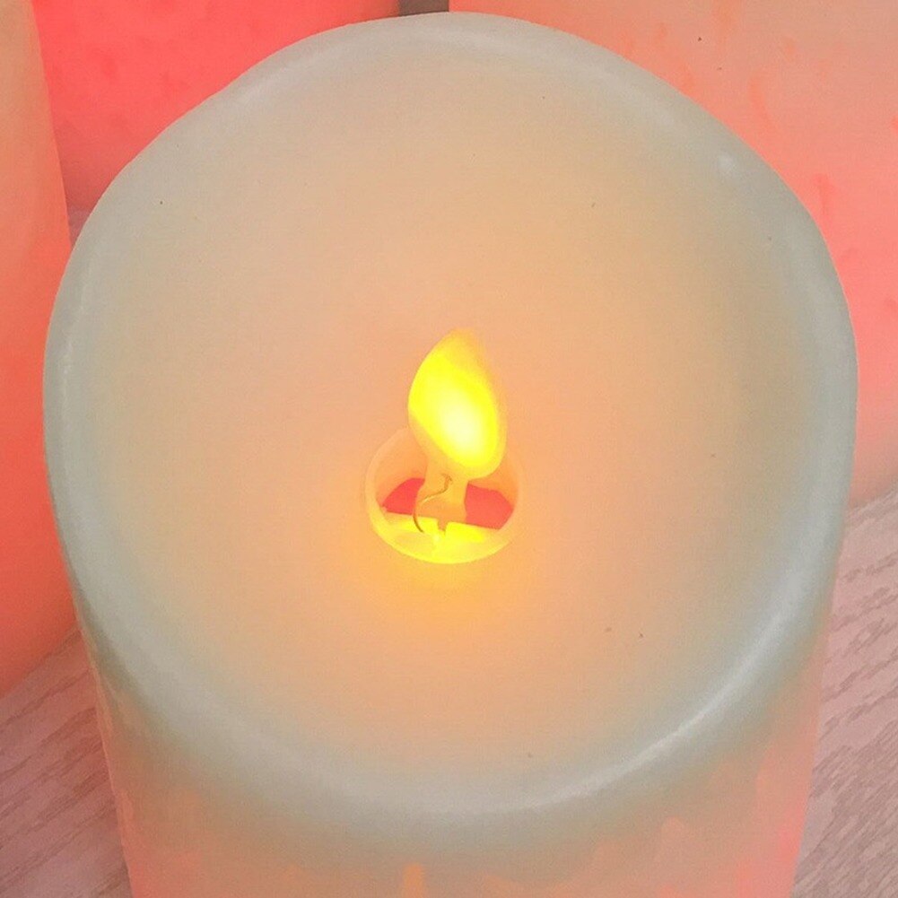 Dancing Flame LED Candle With RGB Remote Control,Wax Pillar Candle For Wedding Decoration Christmas Candle/Room Night Light