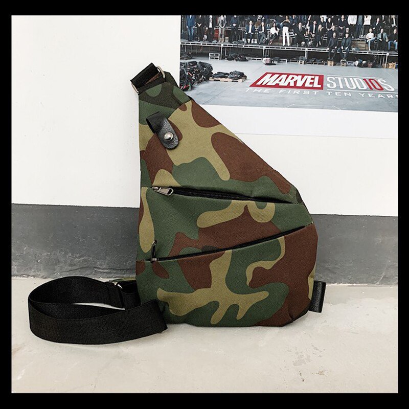 Mannen Reizen Zakelijke Fino Tas Inbraakpreventie Schoudertas Holster Anti Diefstal Beveiliging Band Digitale Opslag Borst Zak ZF10097: Green Left