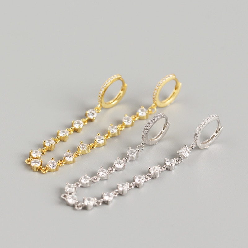 925 Sterling silber ohrring zirkon 2 durchbohrten Siamese ohren kette ohr knochen ohr schnalle persönlichkeit Trend frau mädchen ohr jewe