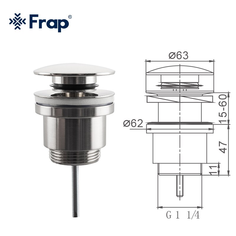 Frap Bathtub Drain Basin Sink Tap Drain Bath Overflow Hole Push Button Pop up Clack Waste Plug Kitchen Sinks Drains F62