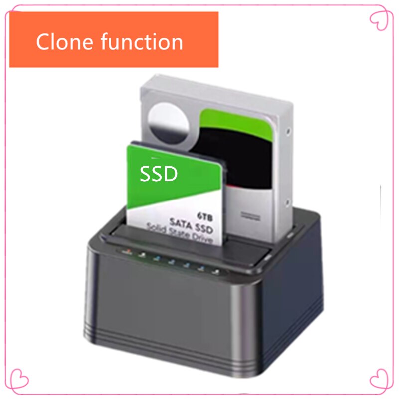 Hdd Behuizing Ssd Case 2-Bay Sata Hdd Docking Station 3.5/ 2.5 USB3.0 Dual Bay Docking Station Hdd kloon Duplicator Functie