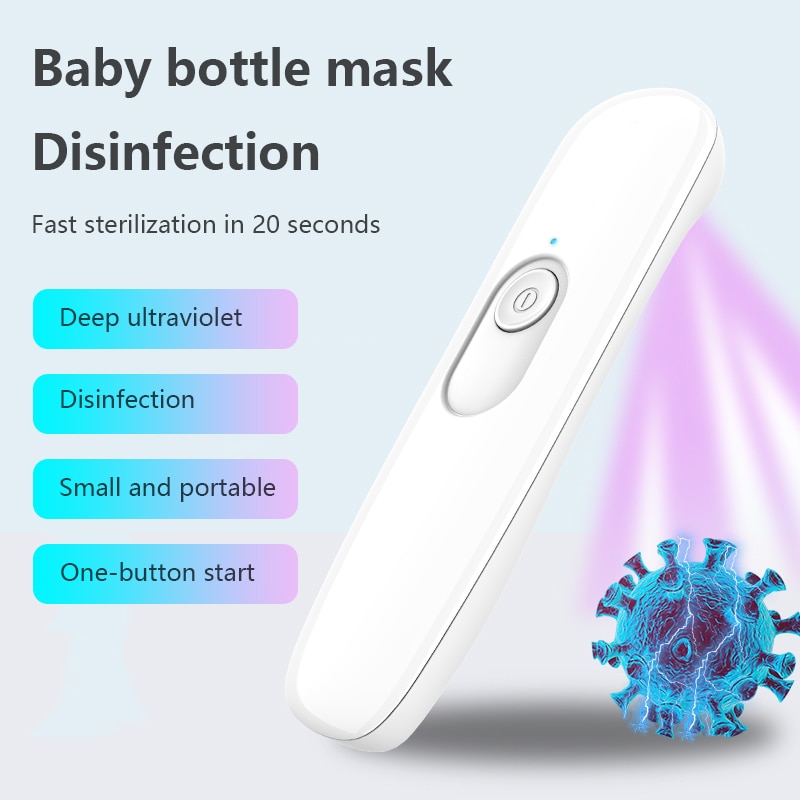 UVC Disinfection Lamp 5W UV Sterilization Lamp Handheld Ultraviolet Disinfection Light Travel Home School USB Sterilizing Light