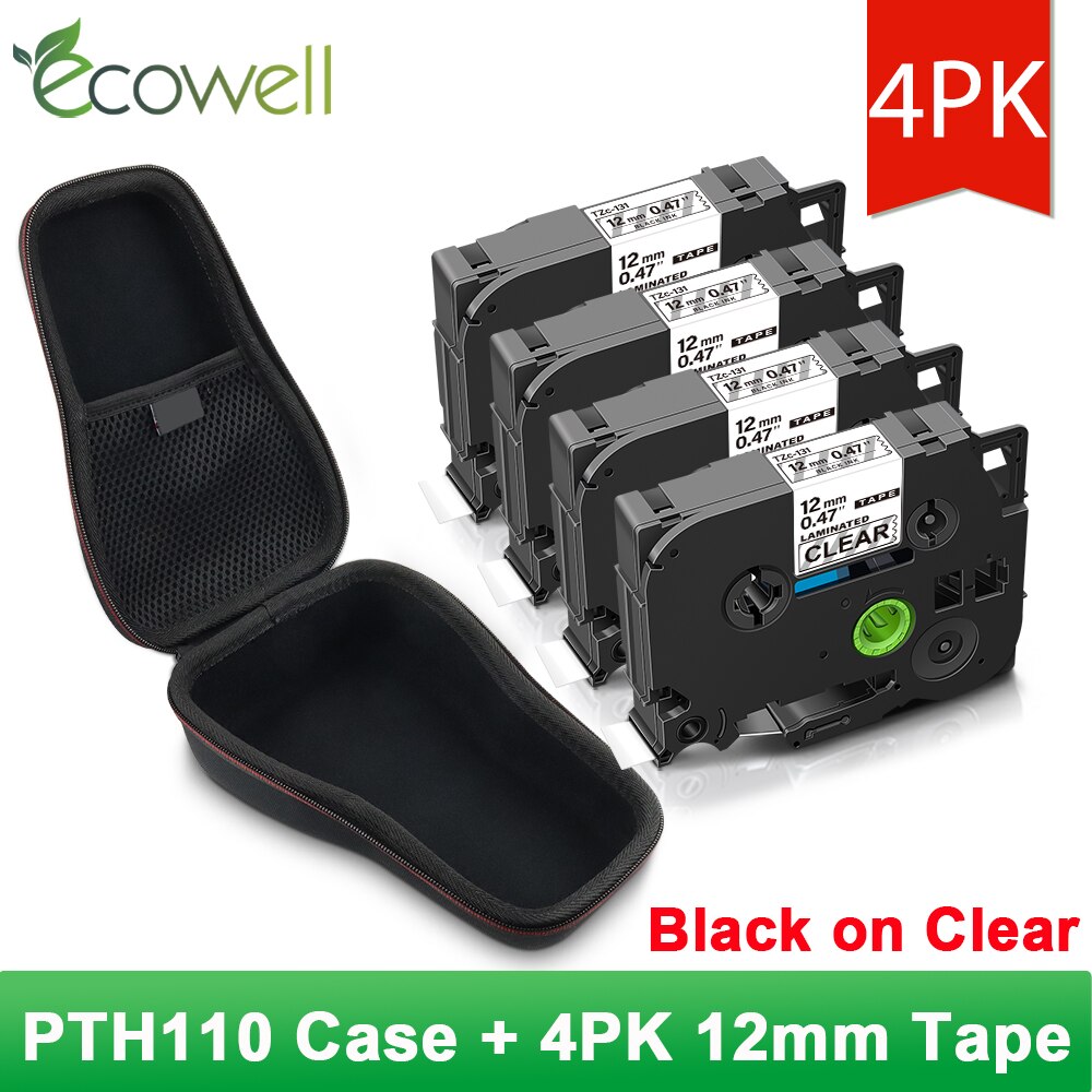 Ecowell wodoodporna torba ochronna dla Brother 231 PTH110 PT-H110 drukarka do etykiet EVA twardy futerał Protable Travel pojemnik turystyczny: Case - 4PK 131
