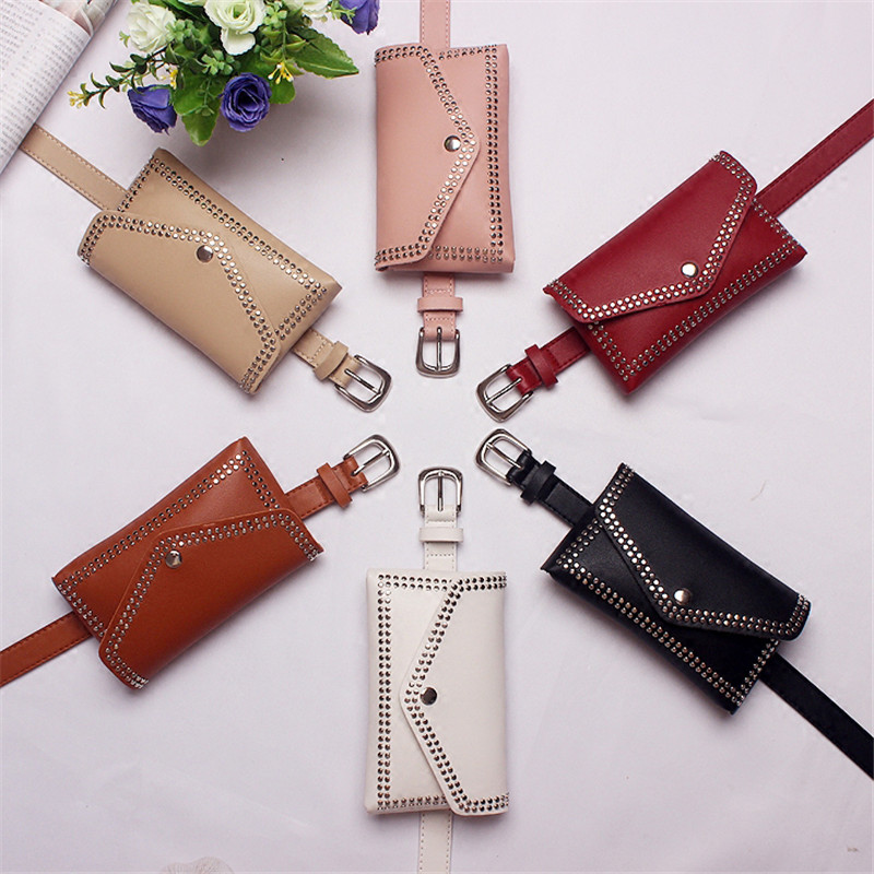 Mihaivin Frauen Niet Taille Gürtel Pack lässig Taille Tasche PU Leder Frauen Taschen Reise Gürtel Geldbörsen fanny Taschen Damen passen iphone13/+