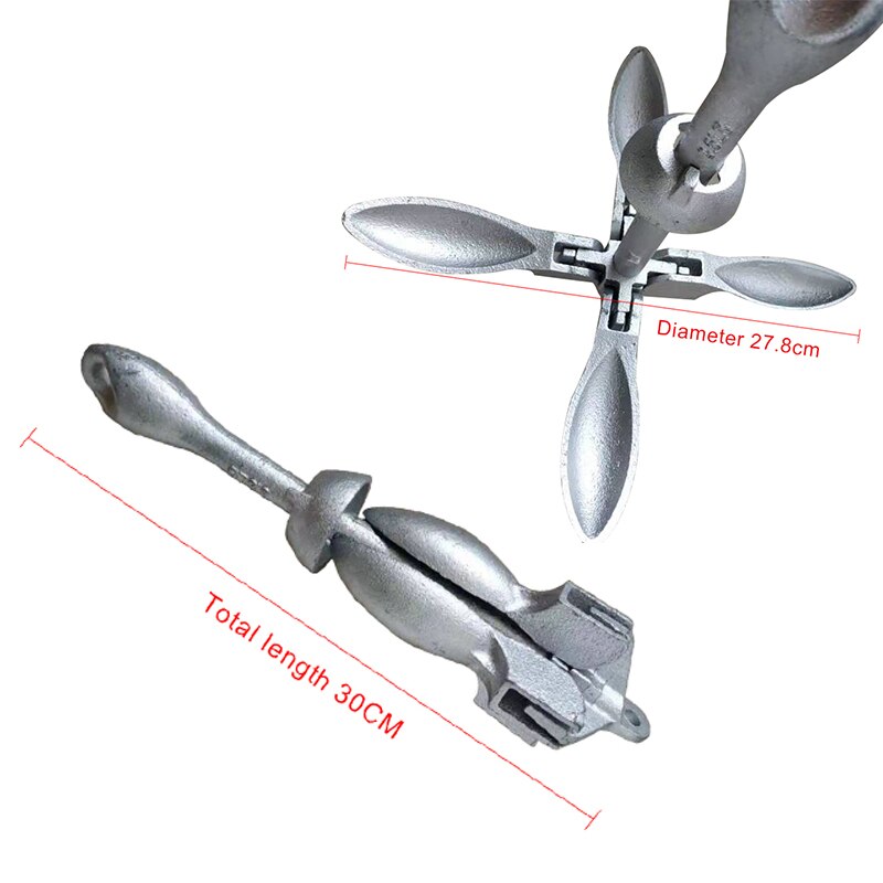 Boat Accessories Foldable Portable Galvanized 1.5 Kg Anchor For Canoe Kayak Raft Boat Sailboat Fishing Marine Accessories
