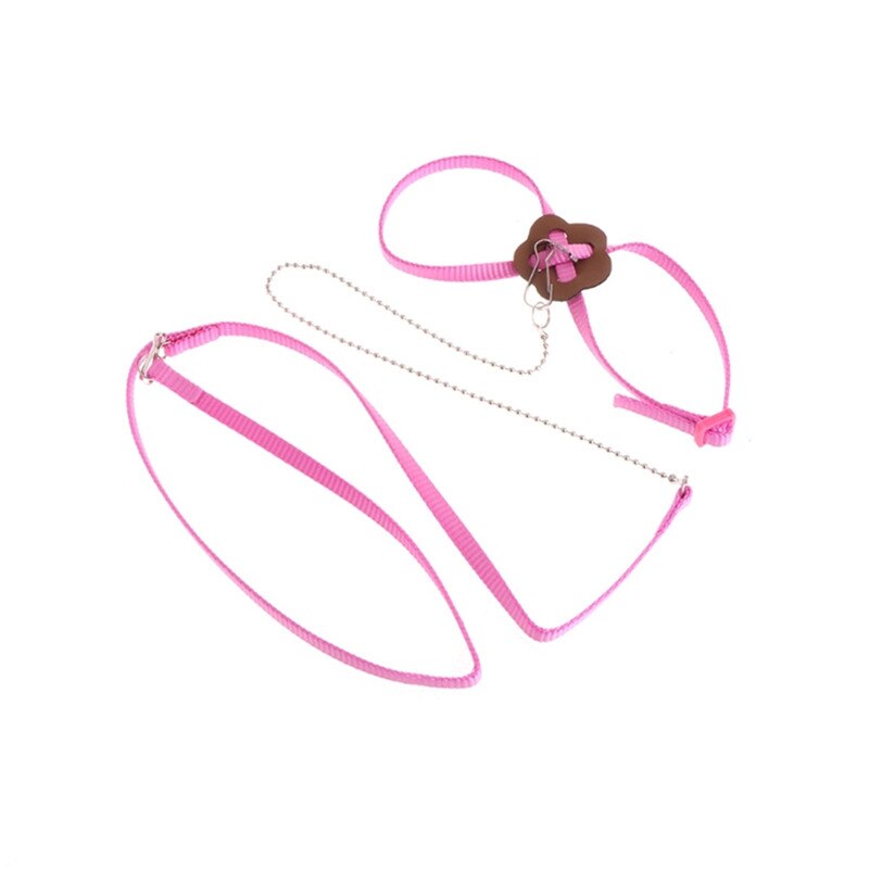 Bird Pet Traction Strap Cute Adjustable Anti-bite Flower Pattern Training Harness Tool: B