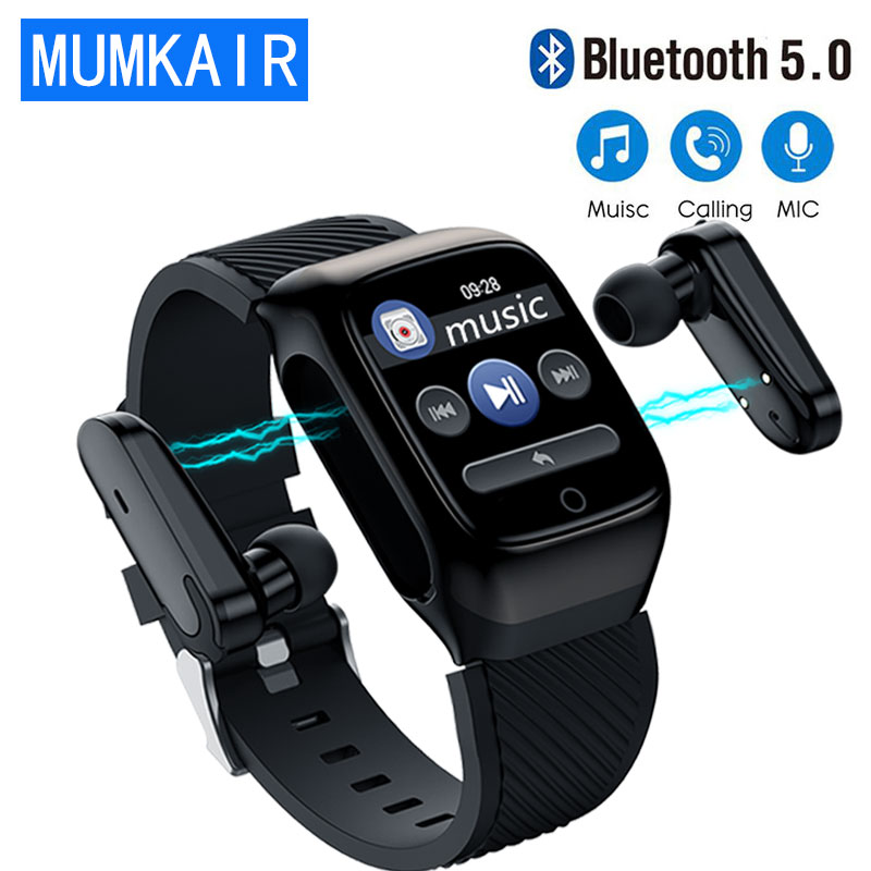 Bluetooth Headset 5.0 And Wristband 2 in 1 Watches Headset HIFI Stereo Sports Waterproof Wristband With Headset And Microphone