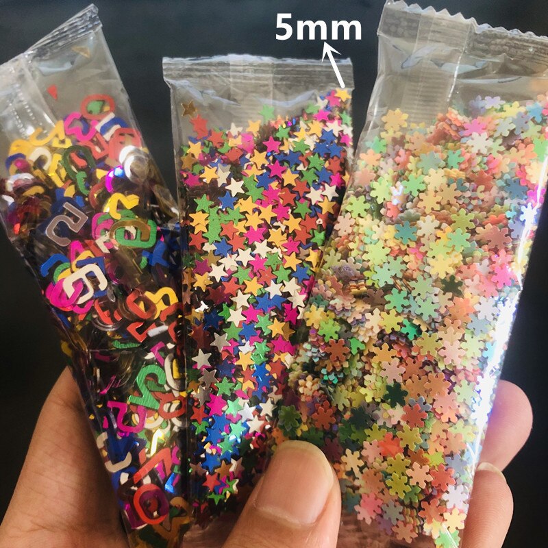 10g/Pack Star Snowflake Glitter Sequins Nail Art Decoration Alphabet Loose Sequins Epoxy Resin Mold Filler For DIY Jewelry Craft: Mix3  3Pcs