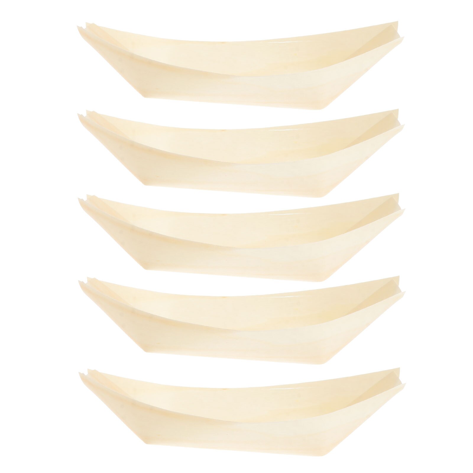 50pcs Wooden Bowl Snack Bowl Wood Snack Bowl Wooden Snack Bowl Food Container: 5 inch13.5X7.7X3.5CM