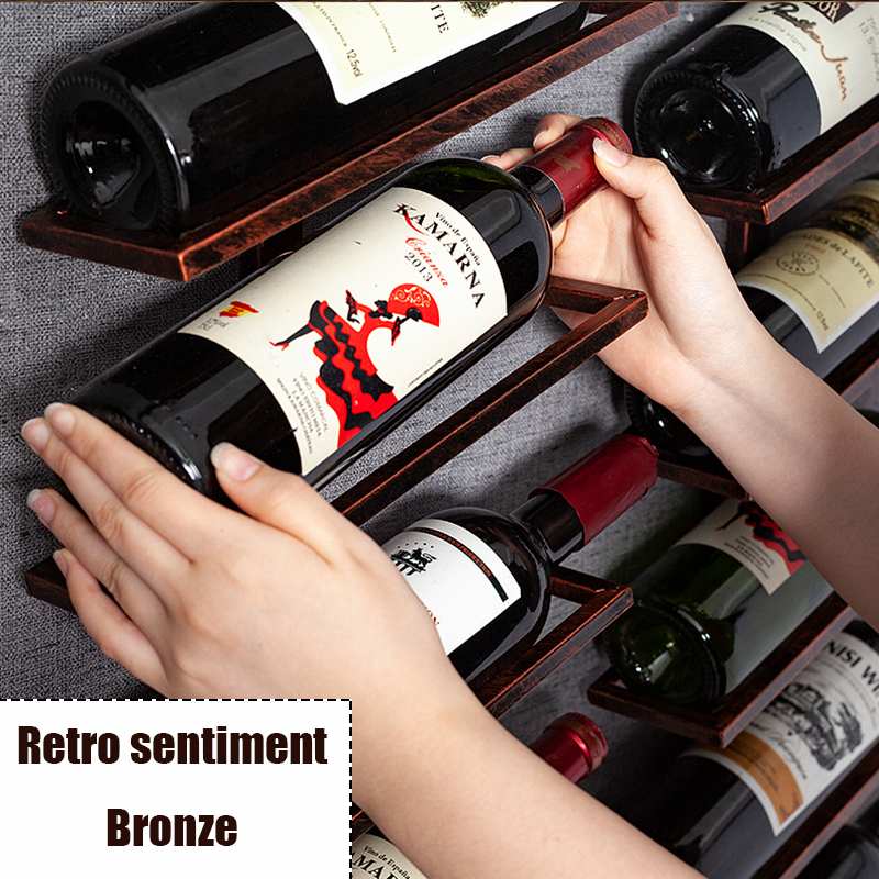 Modern Iron Wine Rack Wall Mounted Wine Holder Home Bar Cabinet Wine Glass Hanging Holder Storage Organizer Rack Home Furniture