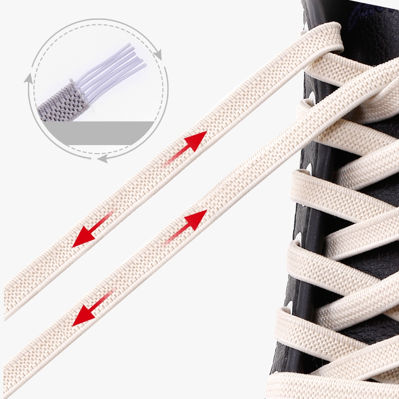 Lacets élastiques rapide sans nœuds à fermoir en métal pour chaussures, lacet plat pour baskets, chaussure de sécurité pour enfants ou adultes unisexes, 1 paire