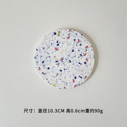 Stół kuchenny podkładki na stół imitacja lastryko błoto okrzemkowe korek absorpcja wody podstawka strąk kubek okrągła podkładka termoizolacyjna: Niebieski