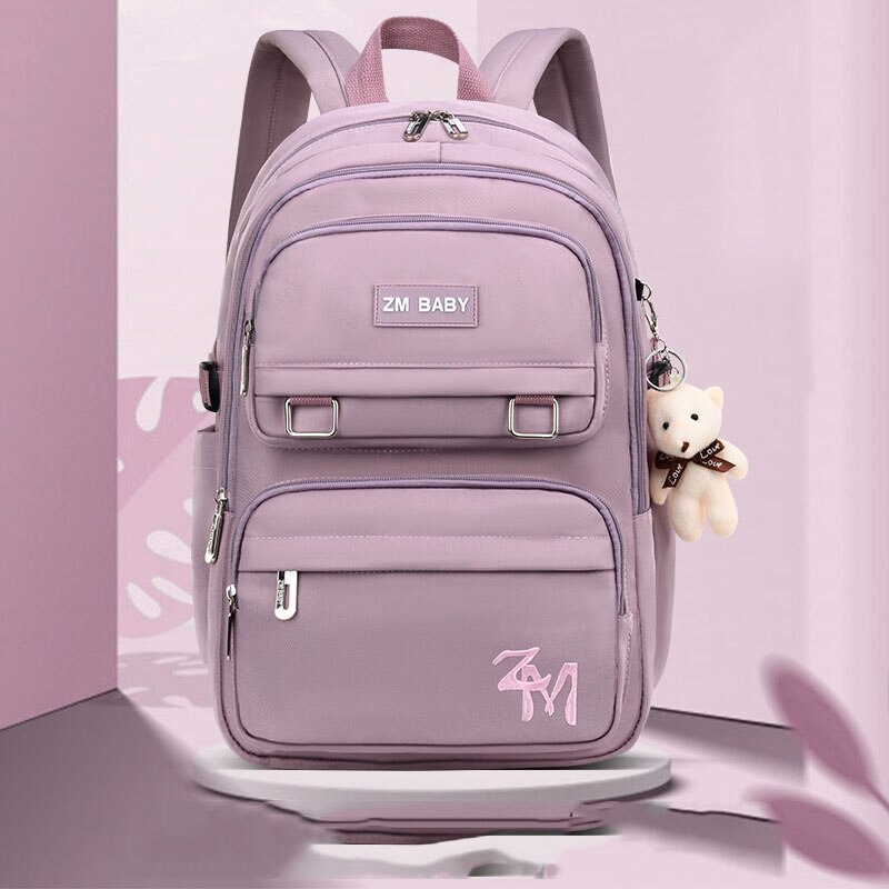 Mannen Rugzak Orthopedische Unisex Kinderen Schooltassen Voor Kinderen Satchel Waterdichte Schooltassen Jongens Meisjes School Rugzakken Mochila: light pink