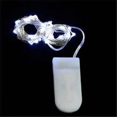 Led-lichtsnoer 3m 2m knoppen 5m op batterijen werkend, voor kerstversiering op bruiloften en andere gelegenheden.: Wit / 2m 20 led niet batterij