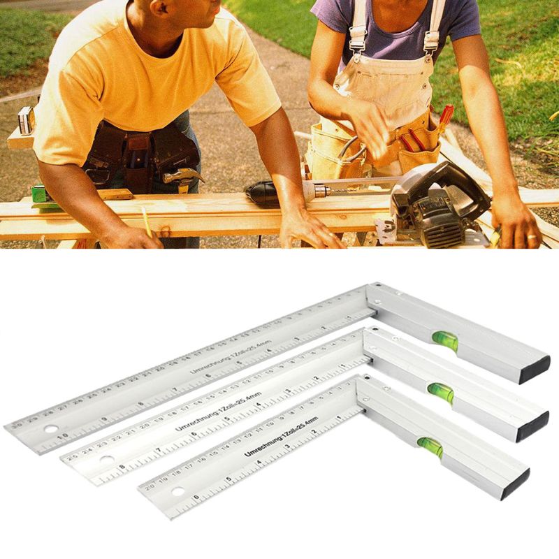 90° Carpenter Angle Finder Ruler Gauge Thickening Aluminum Woodworking Square Gauge 200mm 250mm 300mm