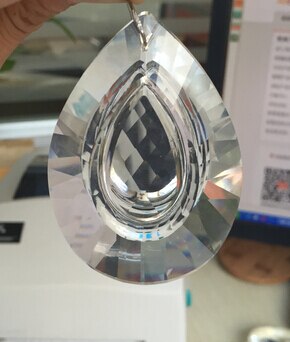 2 stks/partij 76mm crystal clear glas kroonluchter onderdelen suncatcher prism hanger kroonluchter onderdelen