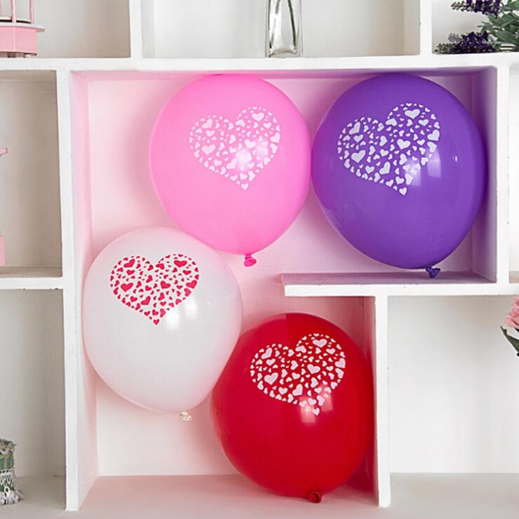10pcs/lot Red/White Heart Latex Balloons Inflatable Round Air Ball Wedding Happy Birthday Party Balloons Decoration