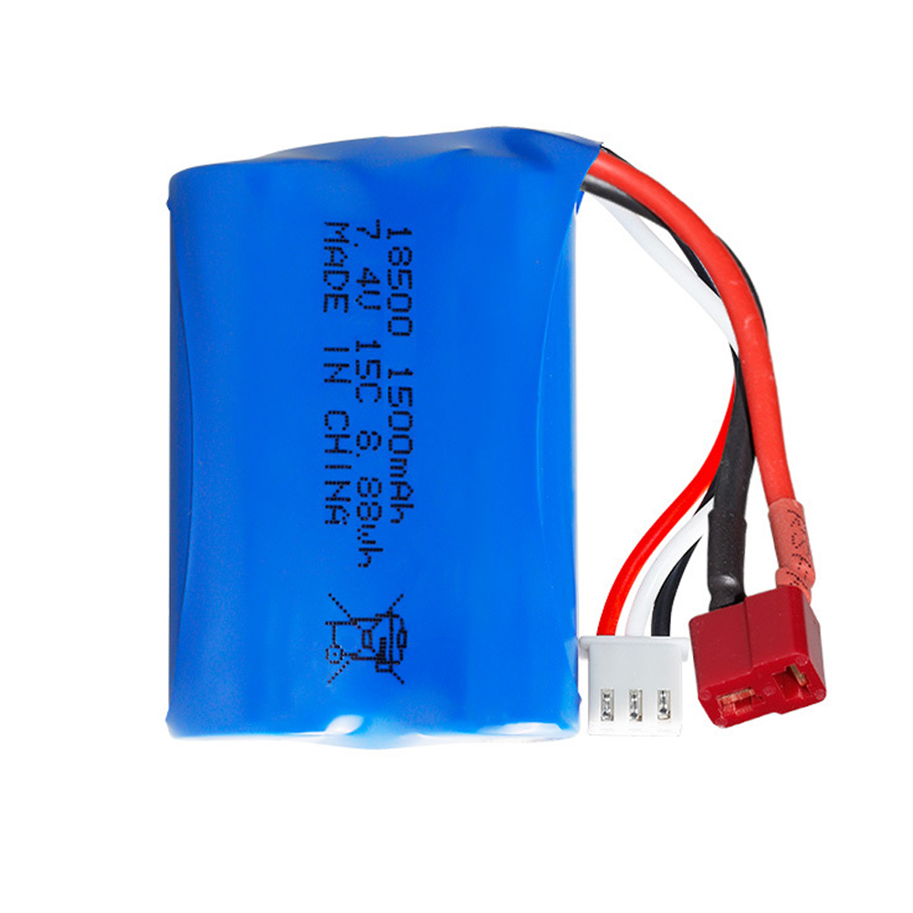 7,4 V 1500 mAh 18500 Li-Ionen-Akku mit Ladegerät für HBX 16889 16889A 16890 16890A SG1601 SG1602 1/16 4WD R/C LKW-Ersatzteile
