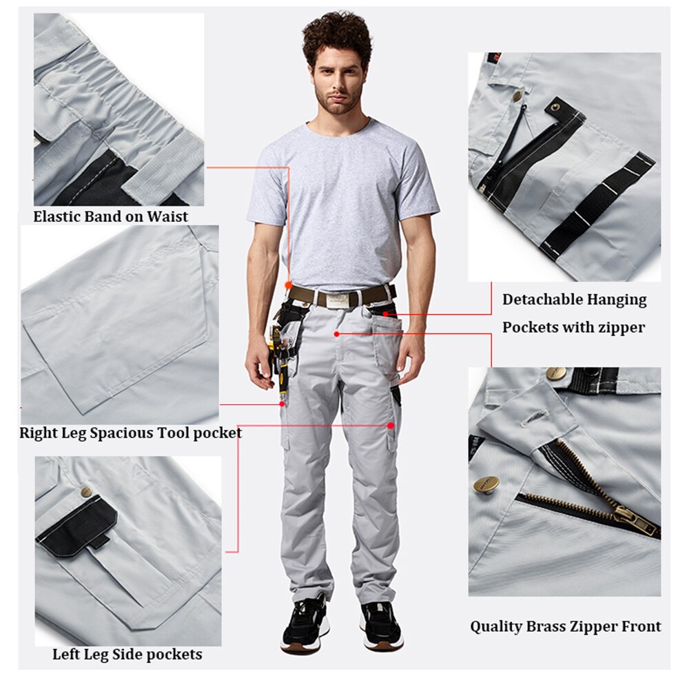 Bauskydd Lichtgewicht Zomer Werk Broek Elektricien Cargo Broek Mannen Met Multi Zakken Werken Mants Mannen Werkkleding Lange Broek