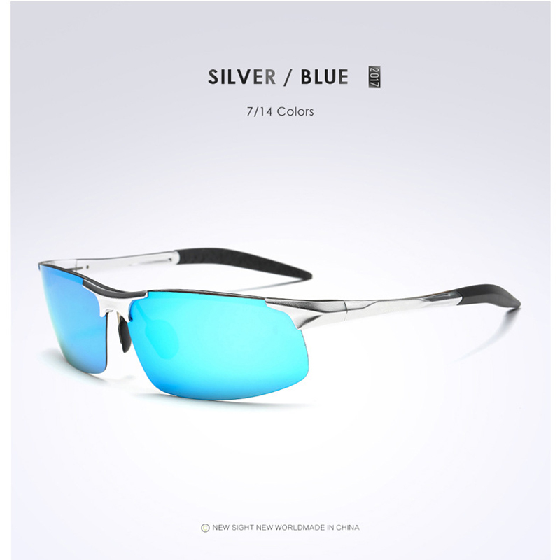 Aluminium Mannen Gepolariseerde Zonnebril Mannelijke Spiegel Rijden zonnebril Mannen gafas retro de sol masculino: JY8177 C7