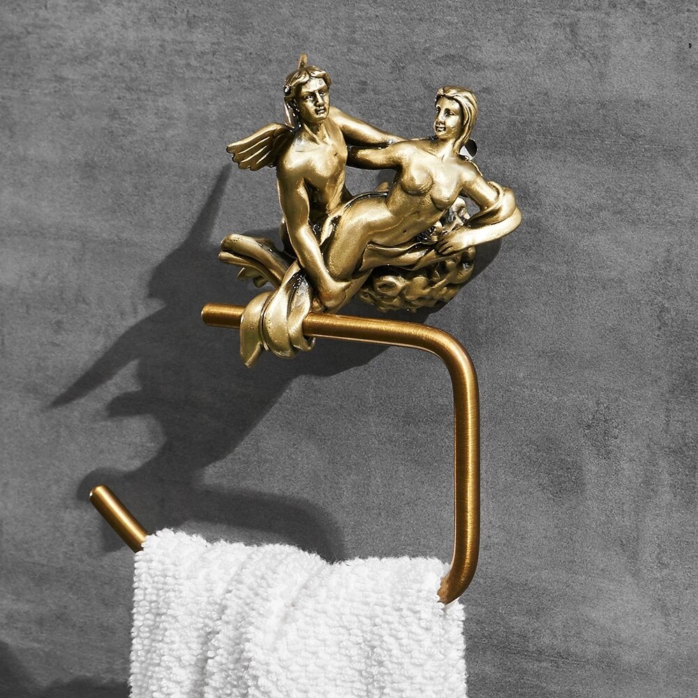 Romantic Series Bronze Bathroom Toilet Paper Holder Wall Mounted Towel Bar Toilet Brush Holder Bathroom Accessories DG9500