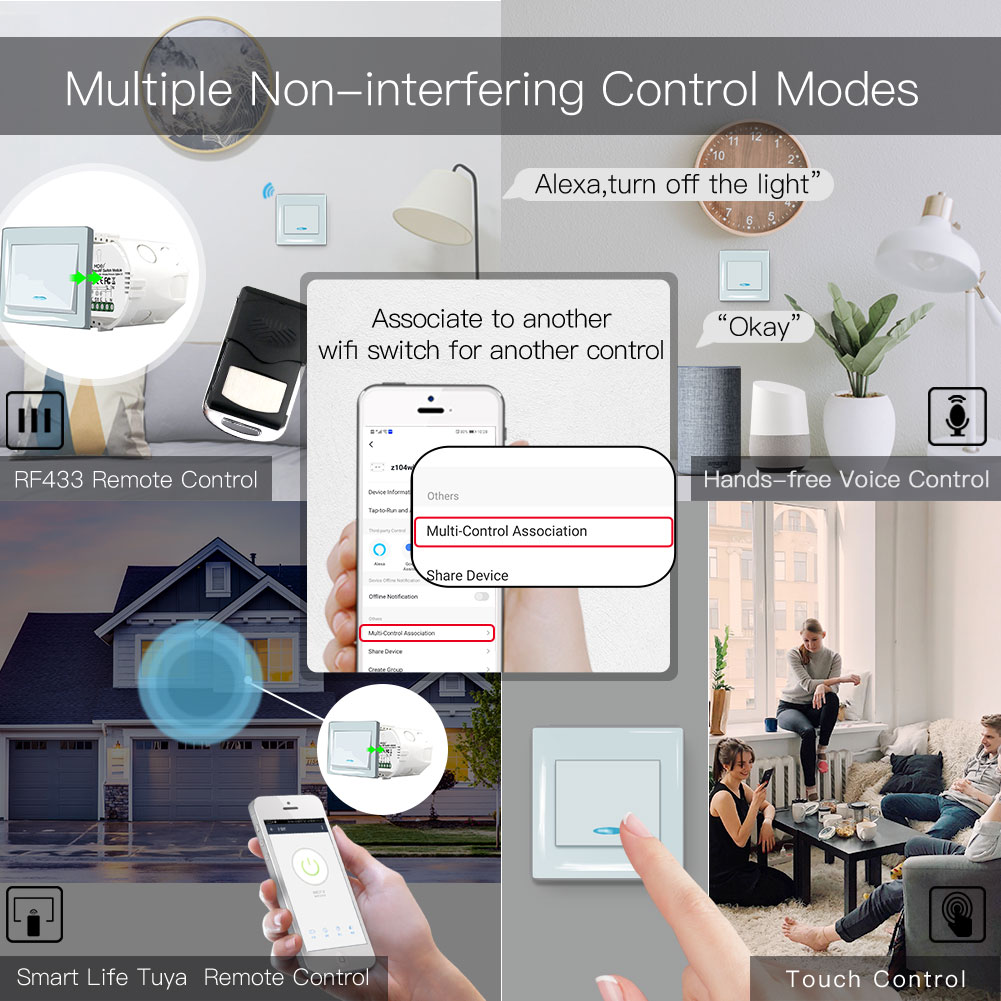 Moes tuya zigbee 3.0 smart-lichtschalter-relaismodul, 1/2/3 -fach dimmermodul, smart life tuya app-steuerung mit alexa und google home