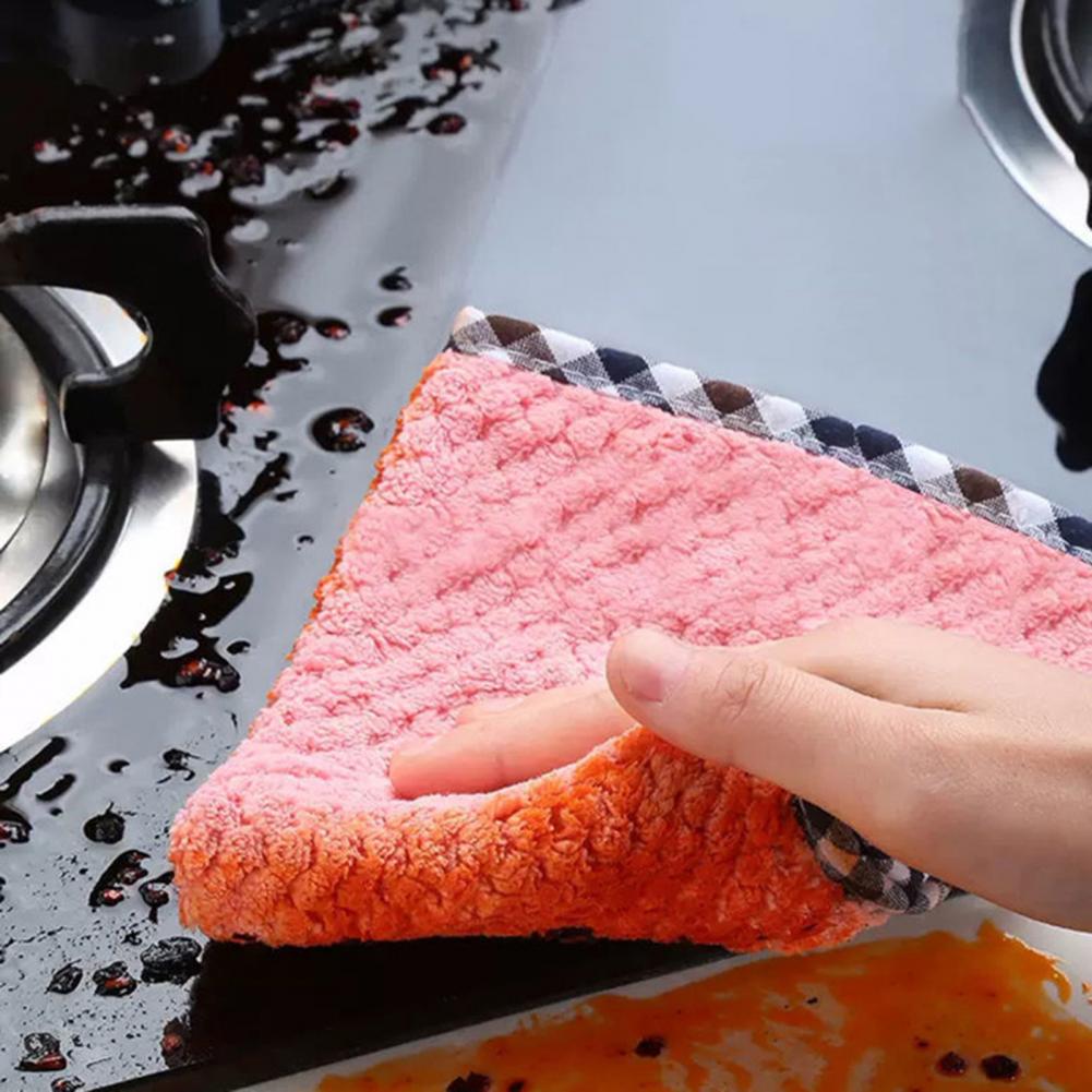 Paño de cocina de microfibra, paño de cocina absorbente, lavado de aceite antiadherente, vajilla para el hogar, Herramientas de limpieza, 10 Uds.