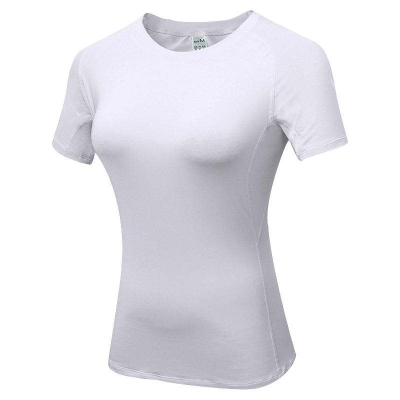Damkompressionströja kortärmad atletisk yoga löpartröja sommar gymträning snabbtorkande stretchiga t-shirts toppar baslager: L / Blå