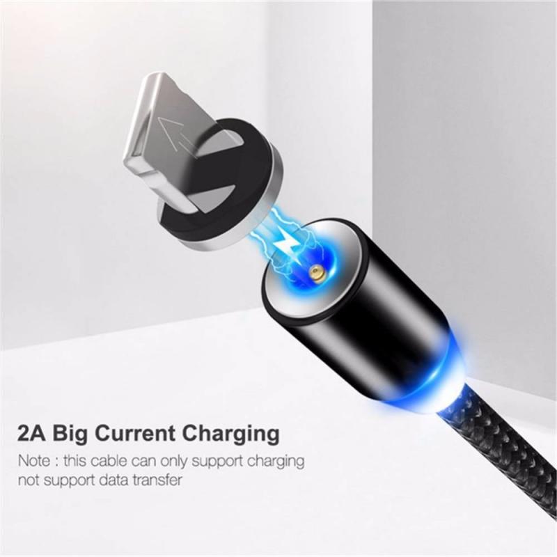 3in1 360 ° Magnetische Ronde Usb-kabel Snelle Opladen Magneet Charger Charge Micro Usb Kabel Mobiele Telefoon Kabel Usb koord