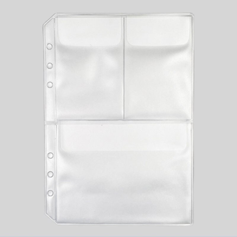 20PCS A5 Binder Rings Notebook PVC Zipper Bag Cards Holder Transparent Separated Planner Pockets Organizer Filing Accessories