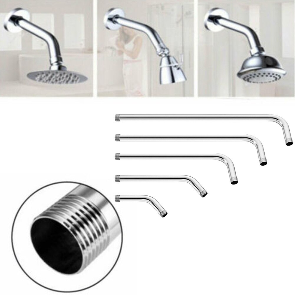 Stainless Steel Shower Head Extension Arm Straight Angled Extra Hose Pipe Shower Head Extension Pipe Shower Head Holders
