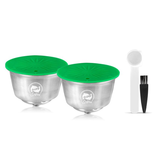 Refillable Capsule For Dolce Gusto Reusable Pod Coffee Machine 4th Generation Crema Maker Nespresso Original Capsule Adapter: 2 Capsule