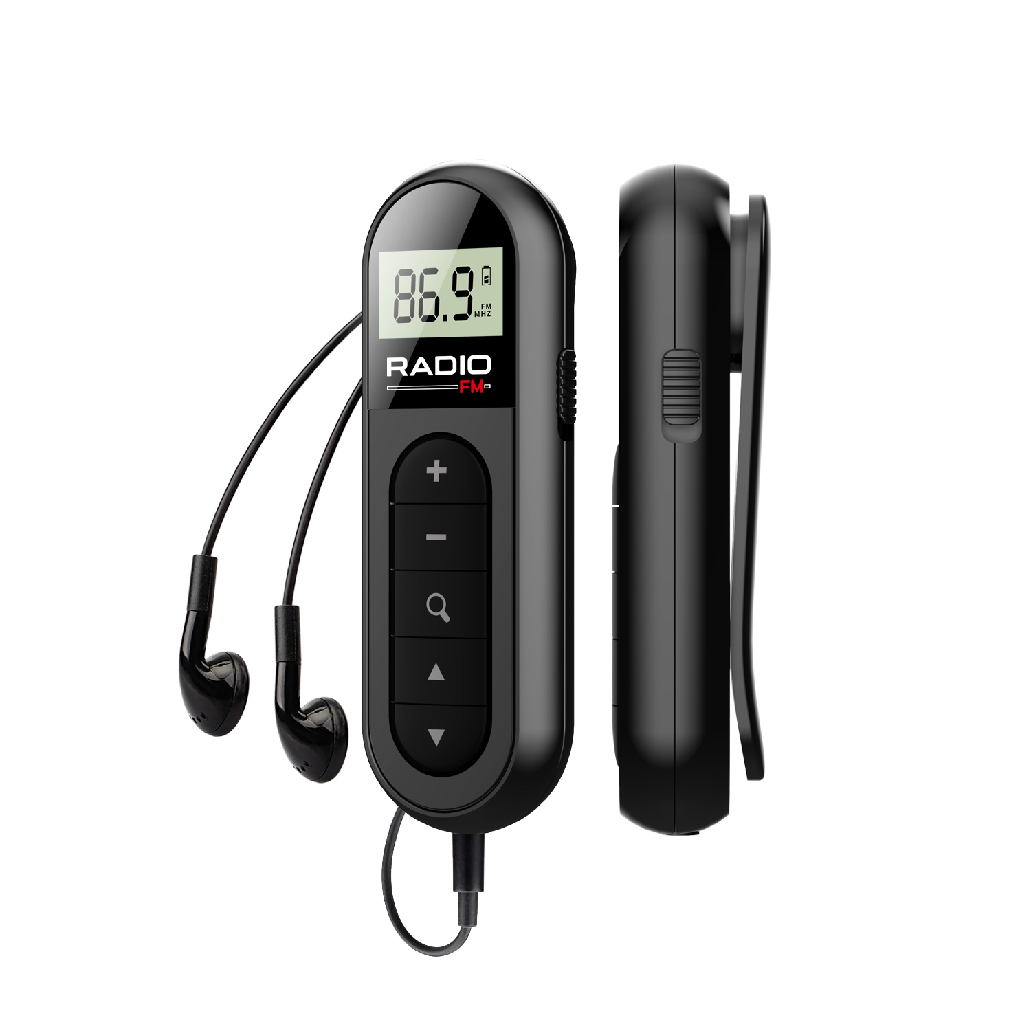 [Mini Portable FM Radio] Rechargeable Mini Portable FM Radio with Clip - Suitable for Meetings, Tours- Comes with Earphones