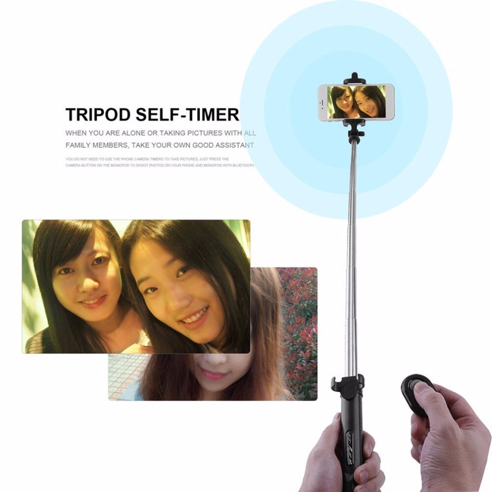 Trådløs selfie stick  bt 4.0 fjernudløser håndholdt mobiltelefon selfie stick monopod stativ holder til ios android smartphones