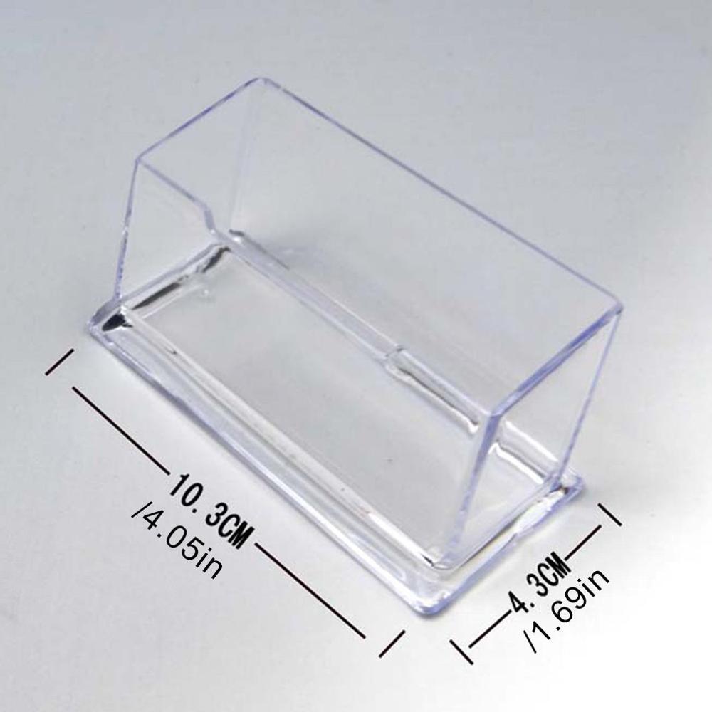 Transparent Plastic Desk Shelf Storage Display Stand Hard Access Card Cover Credit Card Case Badge Desktop Business Card Holder