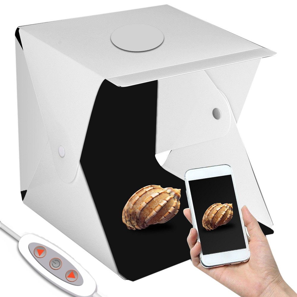 40*40cm Dual LED Panels Folding Lightbox Portable LED Light Box Tabletop Shooting Foldable Tent Led Studio Box Photobox