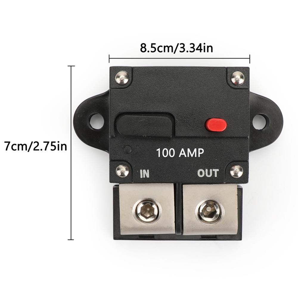 Areyourshop Automatic Circuit Breaker 100A 200A 250A 300A Manual Reset Inline Terminal Block Marine Car
