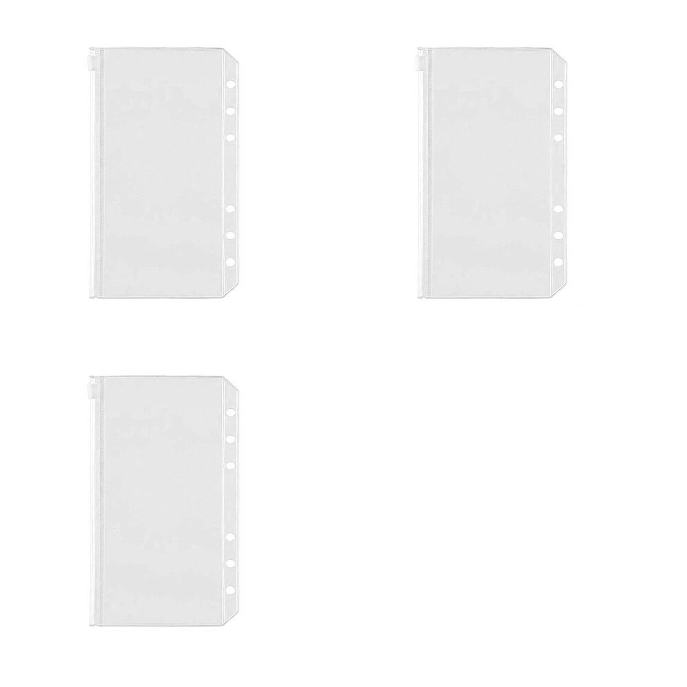A5/a6/a7 3 pçs solta folha anel binder pasta solta folha saco pasta bolsos convenientes para 6-anel caderno impermeável proteger: 3pcs A7