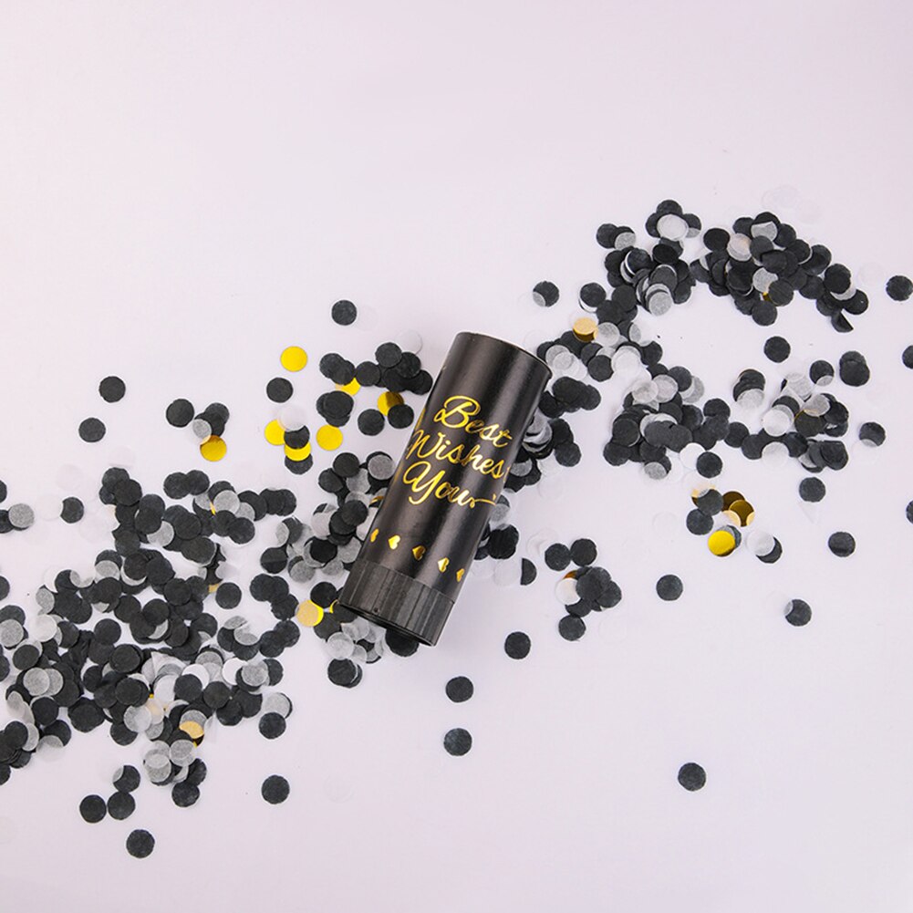 1pcs Confetti Cannons Party Poppers Wedding Streamers Air Compressed Confetti Handheld Graduation Wedding Party Supplies: black