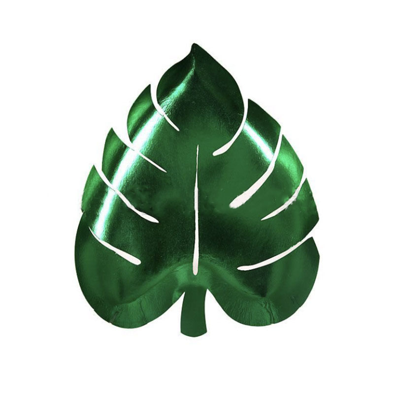 8Guests Hawaii Turtle Leaf Paper Plates Hawaiian Tropical Aloha Summer Party Decor Happy Jungle Safari Birthday Party Leaf Plate