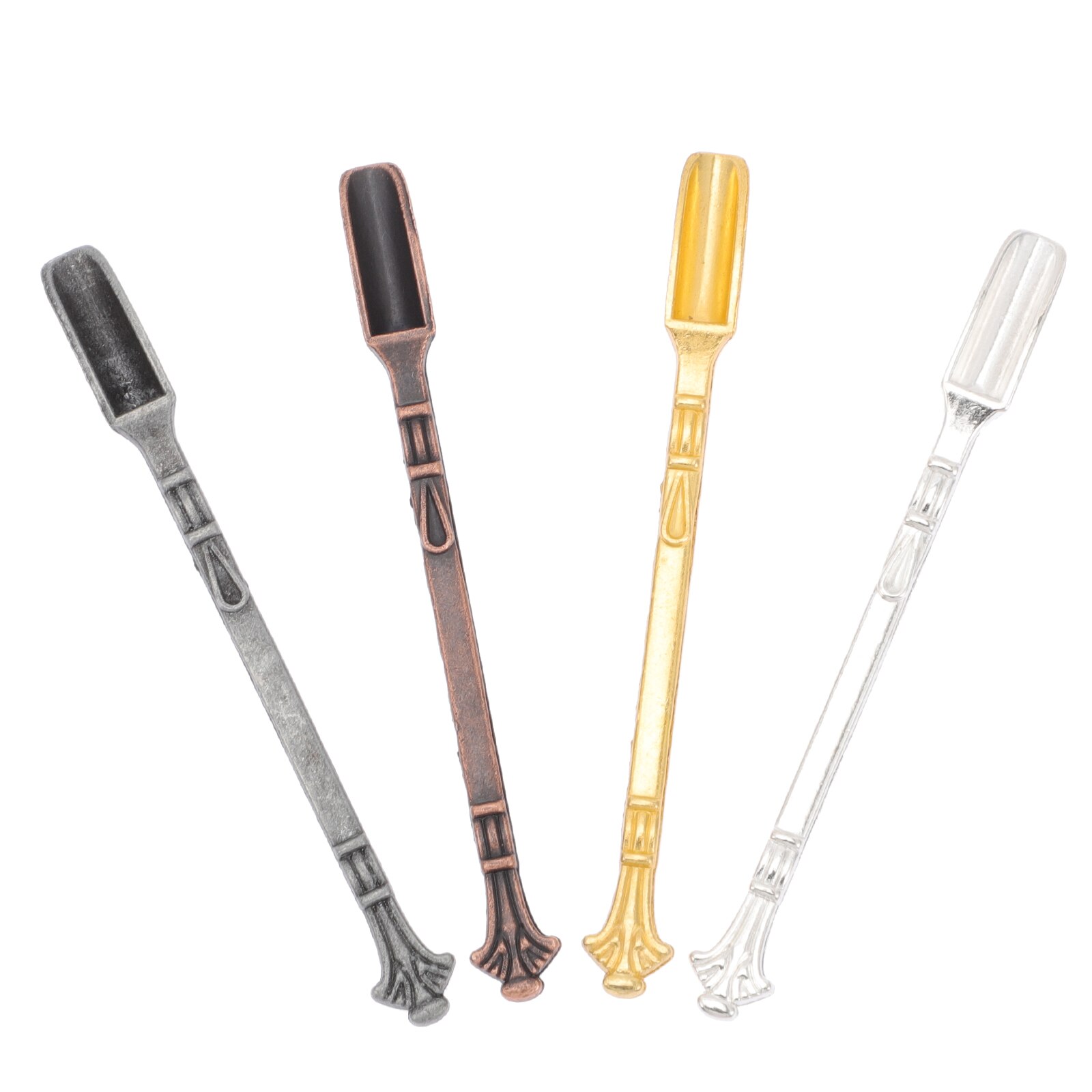 4Pcs Tiny Medicine Scoop Shovels Laboratory Medicine Spoons Metal Shovel Scoops