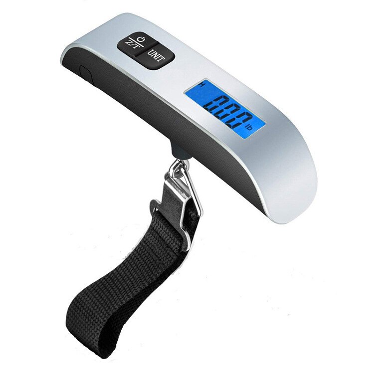 50KG~10G Portable Spring Scale Mini Scale Fishing Scale Luggage Scale Electronic Scale Portable Scale Hook Scale Parcel Scale: Blue backlight