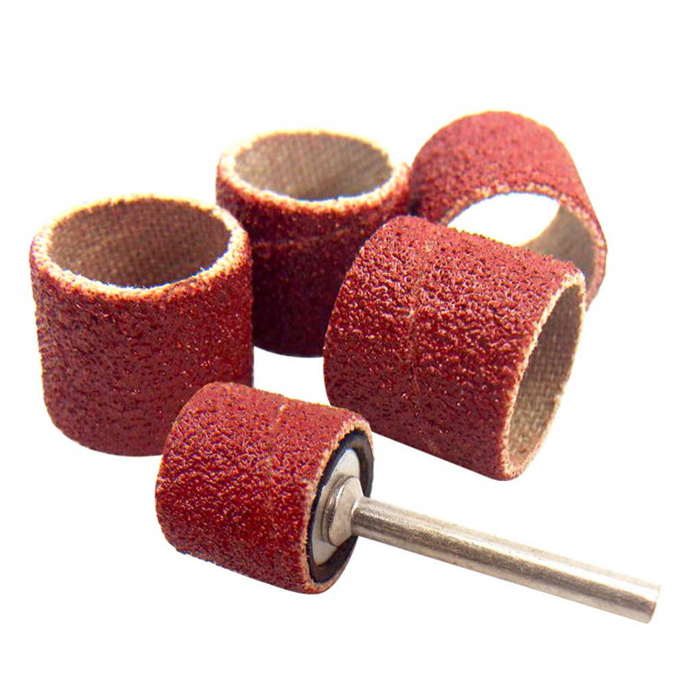 80# 9.5mm trommel schuurset 100 stuks schuurband dremel accessoires met 2 stuks 3.17mm schuurdoorns voor slijpgereedschappen