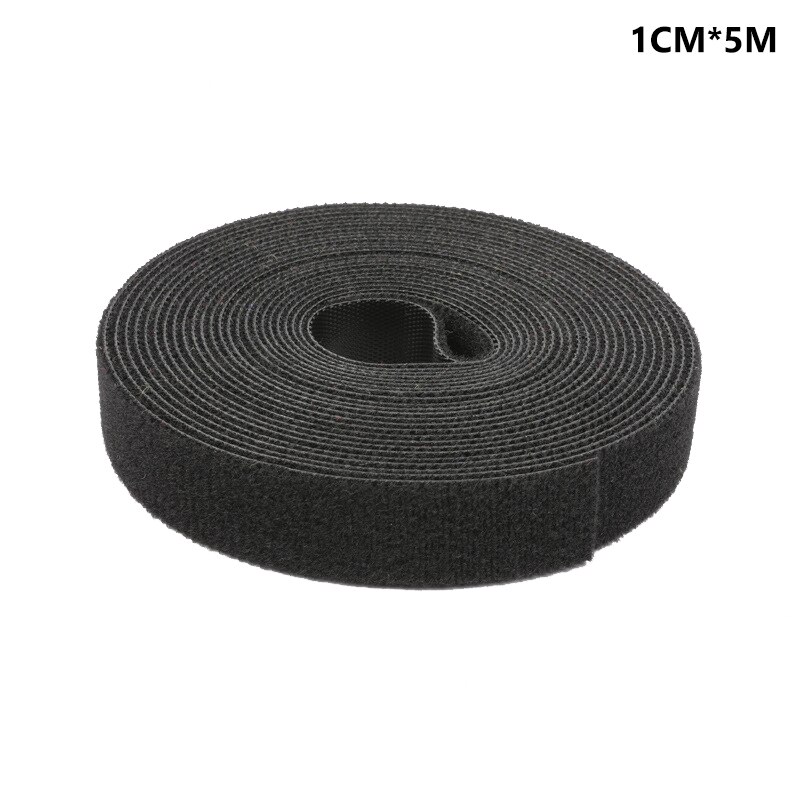 Ainiv Kabelriemen, 5 m (breedte: 25 mm) Verstelbare Vrije Snijlengte, Herbruikbare Zelfklevende Tape Kabelbinders met 25 Gespen, Multifunctionele Draad- en Kabelorganizer voor Kantoor, Thuis (Zwart