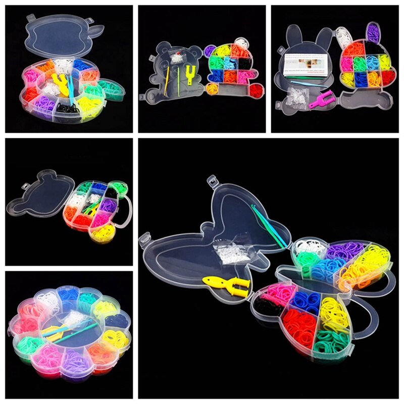 DIY Multi-function Rainbow Like Rubber Band Weaving Colorful Bracelets Loom Bands For Children