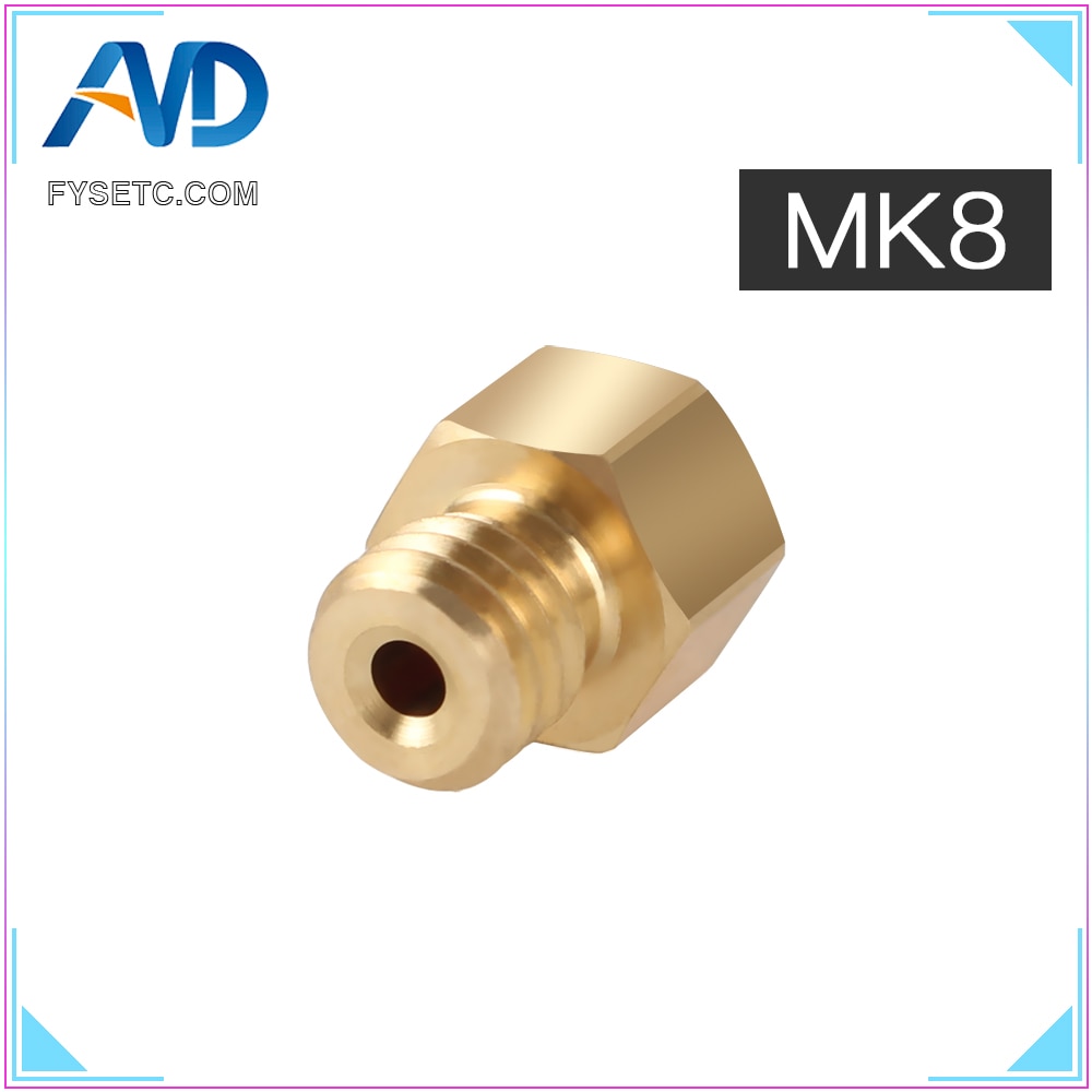 MK8 Ruby Nozzle 1.75mm Nozzles 0.4mm High Temperature Ruby MK8 Nozzle For PETG ABS PET PEEK NYLON PRUSA I3 ENDER CR10 Hotend