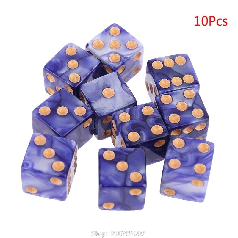 10pcs/set Number 16 Square Polyhedral Dices Beads Number Dials Desktop Table Board Games O28 20: 2